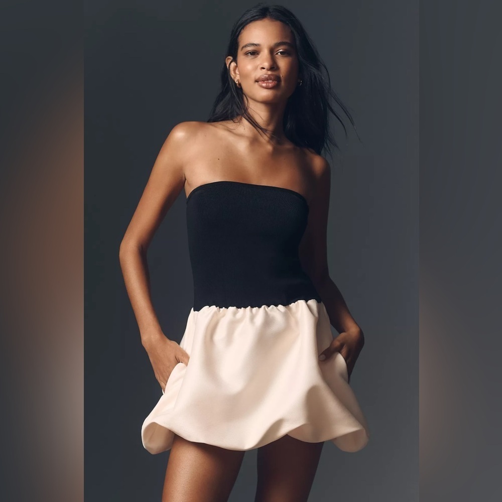 NWT! Anthropologie Endless Rose Strapless Voluminous Bubble Mini Dress - 🍟 - Picture 2 of 5